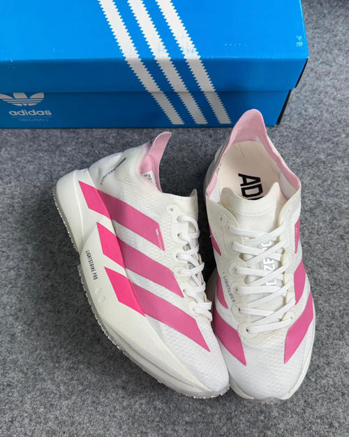 Adizero Adios PRO 4 Branco com rosa